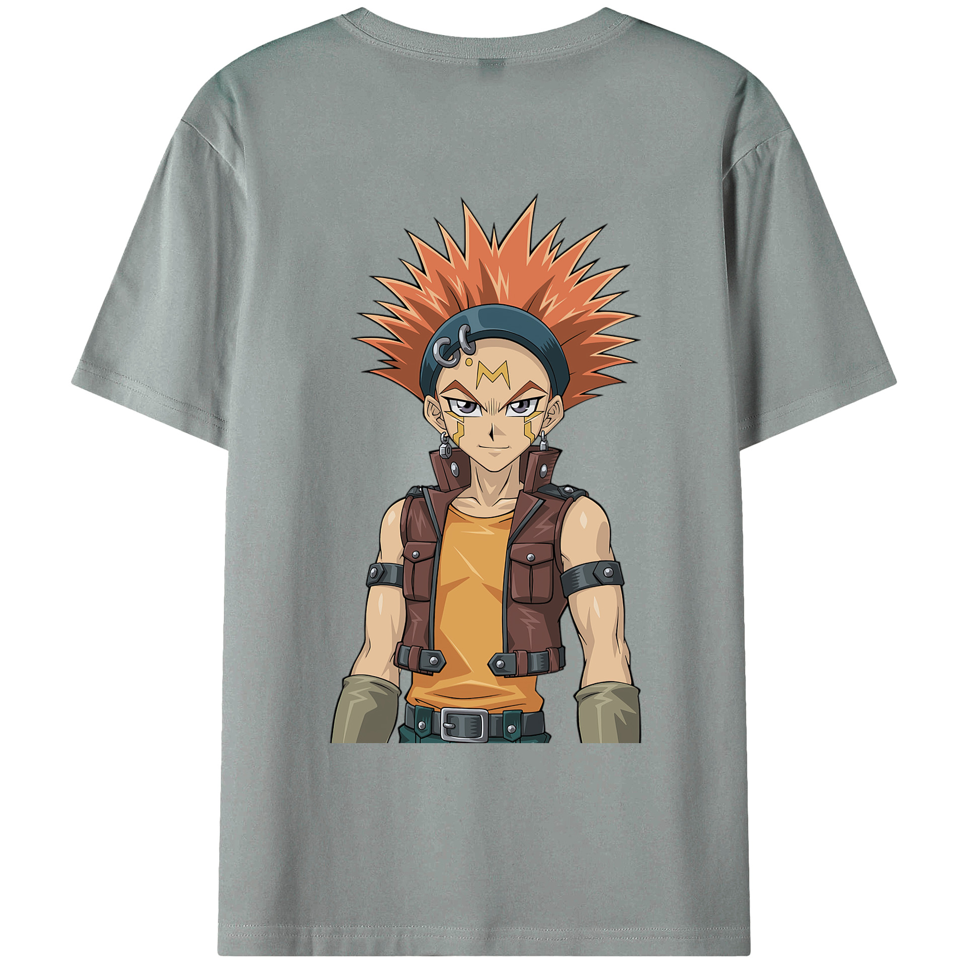 （画像用） 遊☆戯☆王 Yu-Gi-Oh! 綿100％ メンズ半袖Tシャツ（バックプリント） 通気性